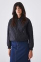 Kurtka bomber damska oversize pikowana kolor czarny RW24.KUD401 czarny