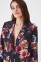 Marynarka damska regular w kwiaty kolor czarny RW24.KZD400