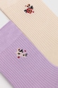 Skarpetki damskie z włókna bambusowego z ozdobnym haftem (2-pack) kolor multicolor RW24.LGD307 multicolor RW24
