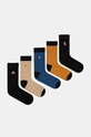 Skarpetki bawełniane męskie z ozdobnym haftem z motywem zwierzęcym (5-pack) kolor multicolor skarpetki długie multicolor RW24.LGM606
