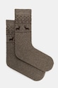 Skarpetki wełniane męskie z motywem zwierzęcym kolor szary skarpetki długie szary RW24.LGM707