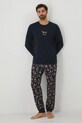 Pyžamo vánoční tmavomodrá barva sada námořnická modř RW24.PJMA01