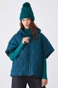 Poncho damskie pikowane kolor zielony turkusowy RW24.SAD507