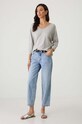 Jeansy damskie straight z efektem sprania kolor niebieski niebieski RW24.SJD201