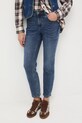 Jeansy damskie slim z efektem sprania kolor niebieski niebieski RW24.SJD405