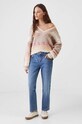 Jeansy damskie straight z efektem sprania kolor niebieski RW24.SJD505 niebieski RW24