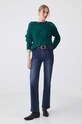 Jeansy damskie wide leg z przetarciami kolor niebieski RW24.SJD509 granatowy RW24