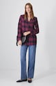 Jeansy bawełniane damskie wide leg z efektem sprania kolor niebieski RW24.SJD900 niebieski RW24