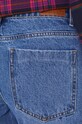 Jeansy bawełniane damskie wide leg z efektem sprania kolor niebieski niebieski RW24.SJD900