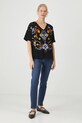 Jeansy damskie slim z efektem sprania kolor granatowy RW24.SJDB03 granatowy RW24