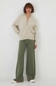 Spodnie dresowe bawełniane damskie wide leg kolor zielony RW24.SPD306 zielony RW24