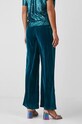 Oblečenie Nohavice dámske wide leg zamatové zelená farba RW24.SPDA00 tyrkysová