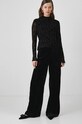 Spodnie damskie wide leg welurowe kolor czarny RW24.SPDA00 czarny RW24