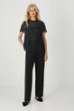 Spodnie damskie wide leg gładkie kolor czarny RW24.SPDB02 czarny RW24