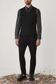 Spodnie męskie tapered gładkie kolor czarny tkanina czarny RW24.SPMB12