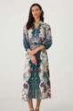 Sukienka damska midi z paskiem wzorzysta kolor multicolor multicolor RW24.SUD201