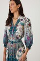 Sukienka damska midi z paskiem wzorzysta kolor multicolor RW24.SUD201 multicolor