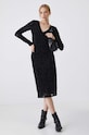 Šaty midi vzorované čierna farba RW24.SUD502 čierna RW24