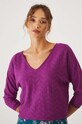 Sweter damski z fakturą kolor fioletowy fioletowy RW24.SWD020