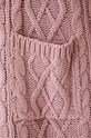 Kardigan damski z warkoczowym splotem kolor różowy RW24.SWD055 różowy
