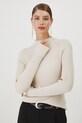 Sweter damski prążkowany kolor beżowy beżowy RW24.SWD065