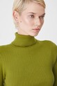 Sweter damski prążkowany kolor zielony zielony RW24.SWD070