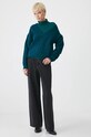 Sweter z domieszką wełny damski melanżowy kolor zielony RW24.SWD073 turkusowy RW24