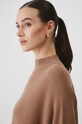 Sweter damski oversize prążkowany kolor beżowy beżowy RW24.SWD074