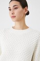 Sweter z domieszką wełny damski z fakturą kolor beżowy beżowy RW24.SWD084