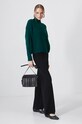 Sweter z domieszką wełny damski melanżowy kolor zielony RW24.SWD090 zielony RW24