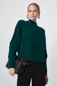 Sweter z domieszką wełny damski melanżowy kolor zielony zielony RW24.SWD090