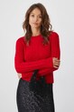 Sweter damski z warkoczowym splotem kolor czerwony RW24.SWD0A1 czerwony RW24
