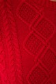 Sweter damski z warkoczowym splotem kolor czerwony RW24.SWD0A1 czerwony