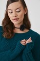Sweter damski z warkoczowym splotem kolor zielony RW24.SWD0A1 turkusowy