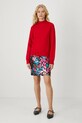 Sweter damski gładki z wiskozą kolor czerwony RW24.SWD0B1 czerwony RW24