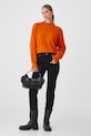 Sweter z domieszką wełny damski kolor pomarańczowy RW24.SWD605 pomarańczowy RW24