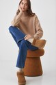Sweter z domieszką wełny damski kolor beżowy RW24.SWD605 beżowy RW24