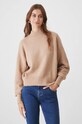 Sweter z domieszką wełny damski kolor beżowy beżowy RW24.SWD605
