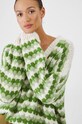 Sweter z domieszką wełny damski wzorzysty kolor zielony zielony RW24.SWD770