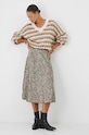 Sweter z domieszką wełny damski wzorzysty kolor beżowy RW24.SWD770 beżowy RW24