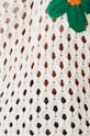 Sweter damski ażurowy z ozdobnymi haftami kolor beżowy RW24.SWD772