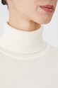 Sweter z wełny merino damski gładki kolor beżowy RW24.SWD809 beżowy