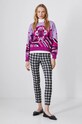 Sweter damski wzorzysty kolor różowy RW24.SWD900 fioletowy RW24