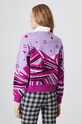 Odzież Sweter damski wzorzysty kolor różowy RW24.SWD900 fioletowy