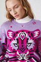 Sweter damski wzorzysty kolor różowy fioletowy RW24.SWD900