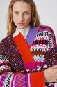 Kardigan wełniany damski wzorzysty kolor multicolor RW24.SWD902 multicolor