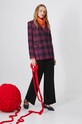 Sweter z domieszką wełny damski prążkowany kolor pomarańczowy RW24.SWD906 pomarańczowy RW24