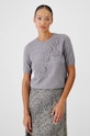 Svetr dámský s ozdobnou aplikací šedá barva šedá RW24.SWDA70