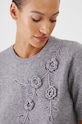 Svetr dámský s ozdobnou aplikací šedá barva RW24.SWDA70 šedá