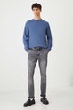 Sweter z domieszką wełny męski z warkoczowym splotem kolor niebieski RW24.SWM040 niebieski RW24